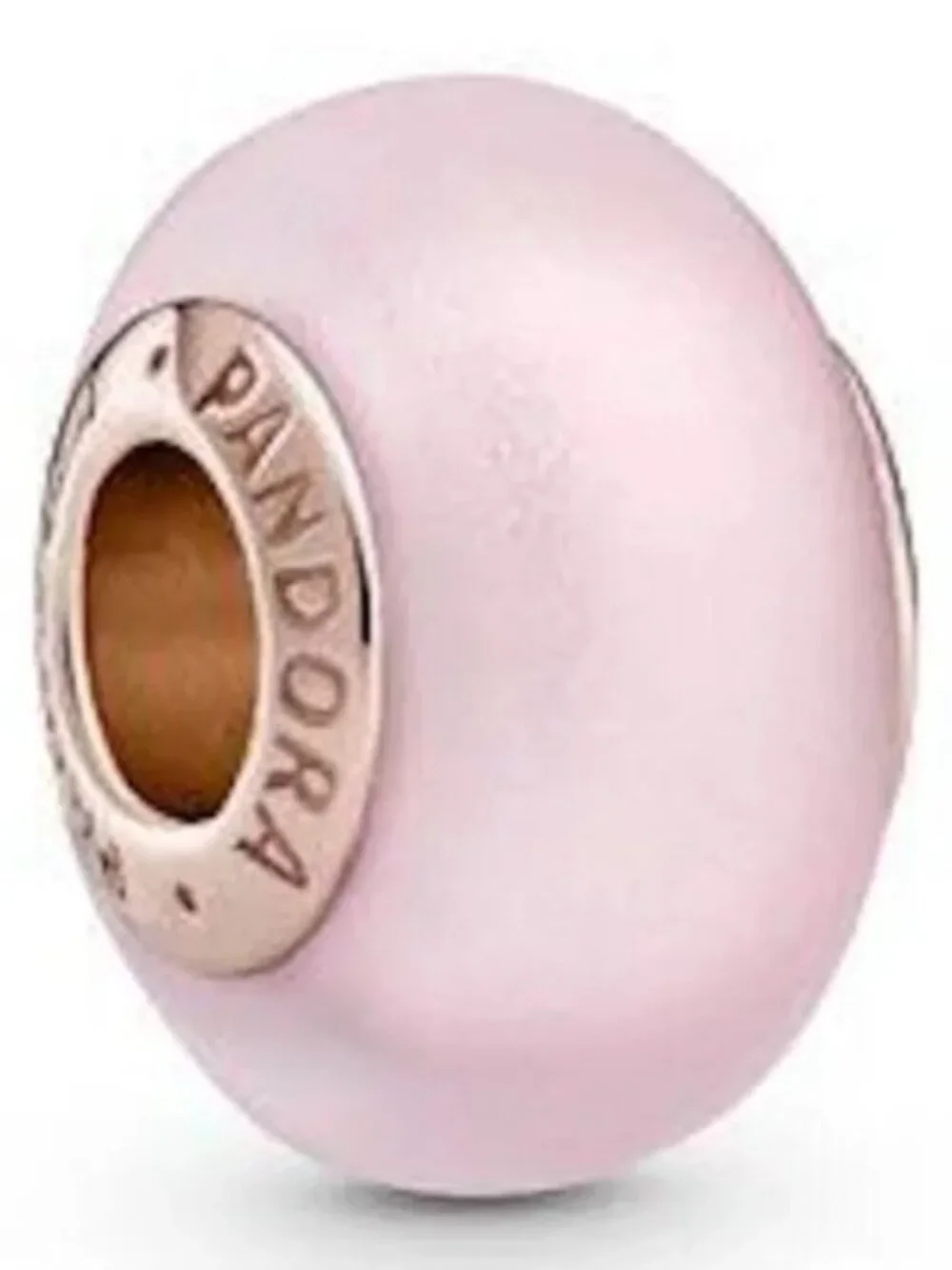 Pandora Rose Gold Matte Pink Murano Glass Charm